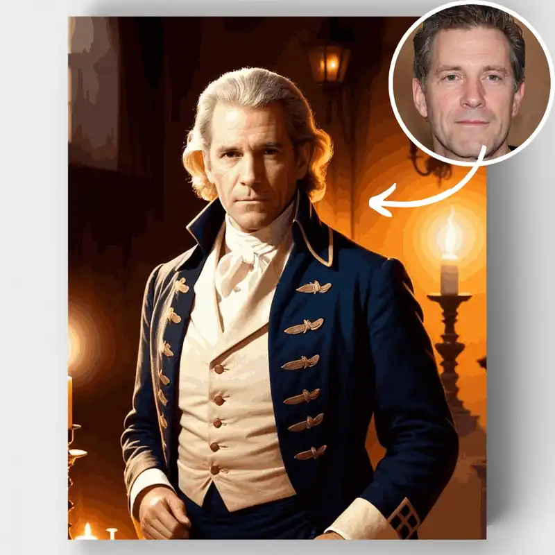 Comandante Naval del Siglo XVIII - Kit de pintar por números - Lienzo Enrollado / 24 Colores Precio Económico