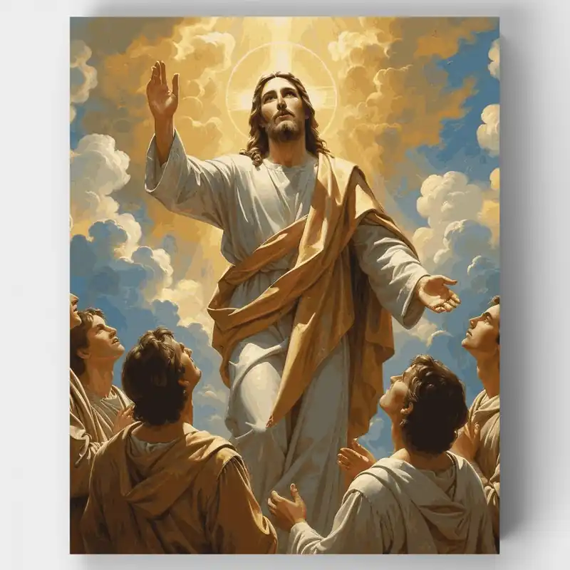 Ascensión de Cristo - Kit de pintar por números - Lienzo Enrollado / 24 Colores Precio De Fábrica