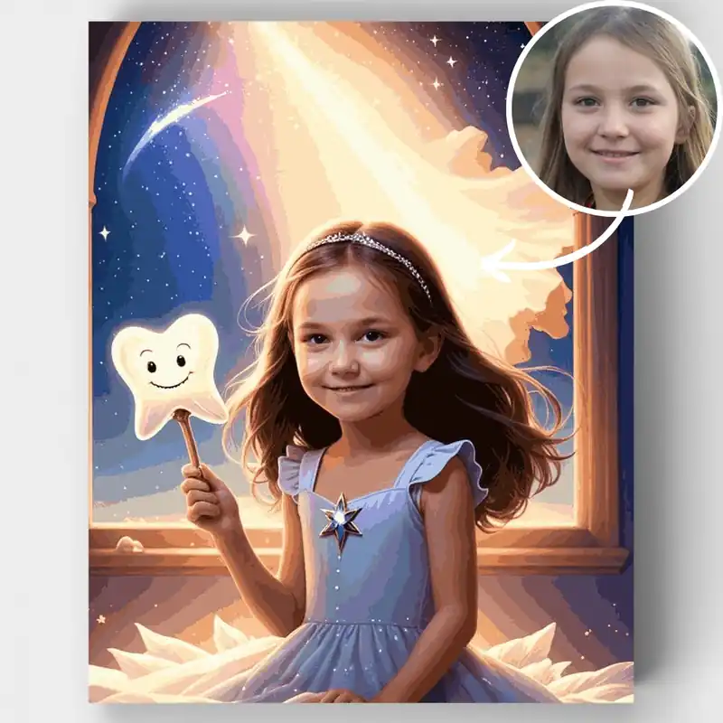 Pago Seguro Magia del Ratoncito Pérez - Kit de pintar por números - Lienzo Enrollado / 24 Colores