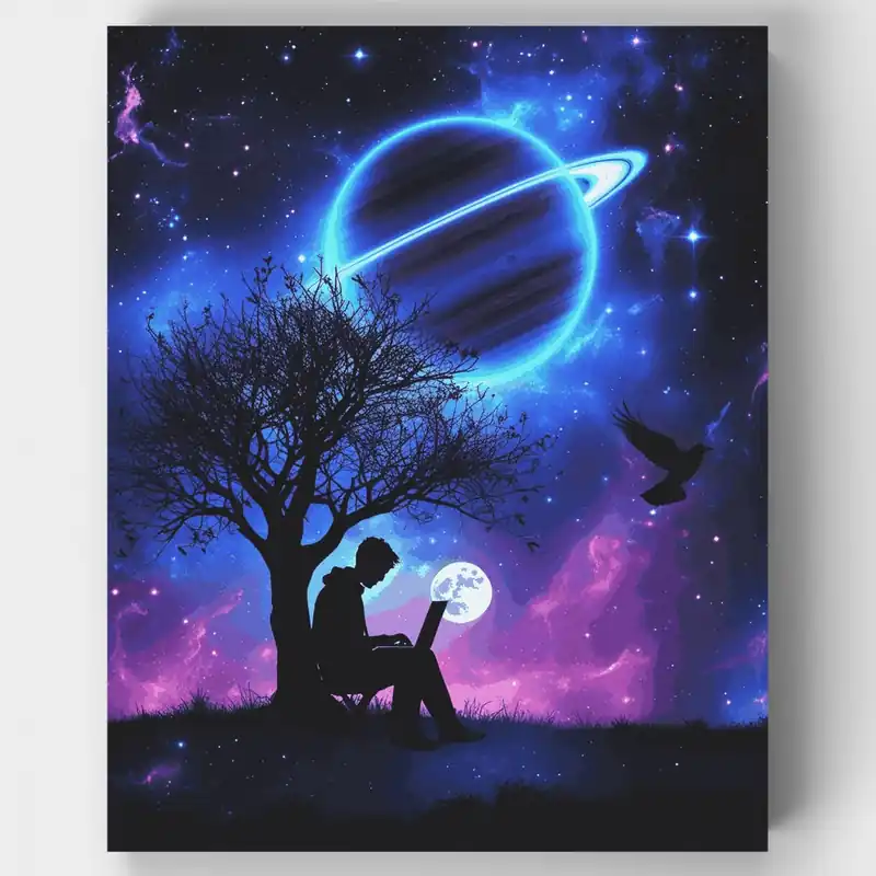 Soñador Cósmico - Kit de pintar por números - Lienzo Enrollado / 24 Colores Edición Limitada
