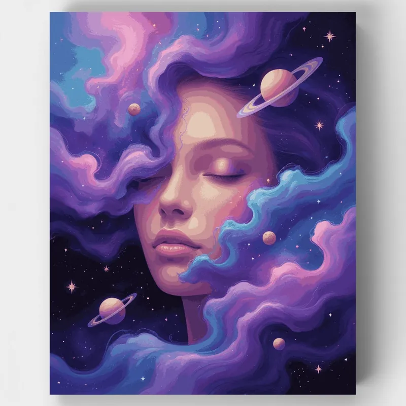 Compra Hoy Sueños Cósmicos - Kit de pintar por números - Lienzo Enrollado / 24 Colores