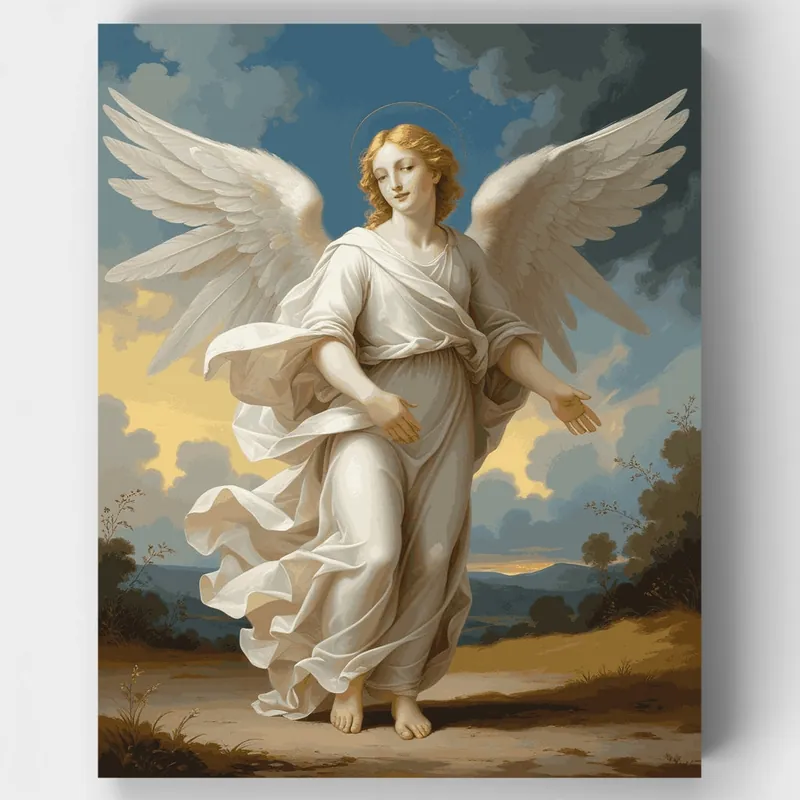 Ángel Celestial - Kit de pintar por números - Lienzo Enrollado / 24 Colores Devolución Gratuita