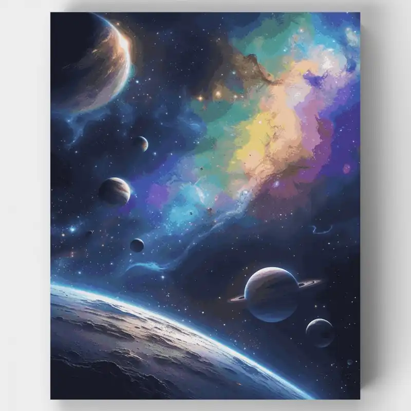 Rebajas Paisaje Onírico Celestial - Kit de pintar por números - Lienzo Enrollado / 24 Colores