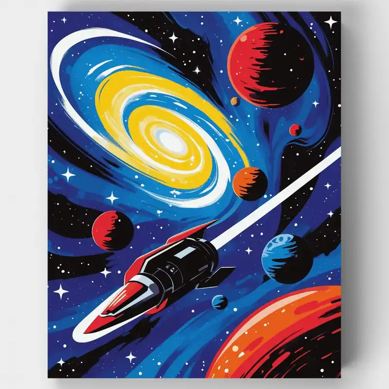 Viaje Cósmico - Kit de pintar por números - Lienzo Enrollado / 24 Colores Nuevo Modelo