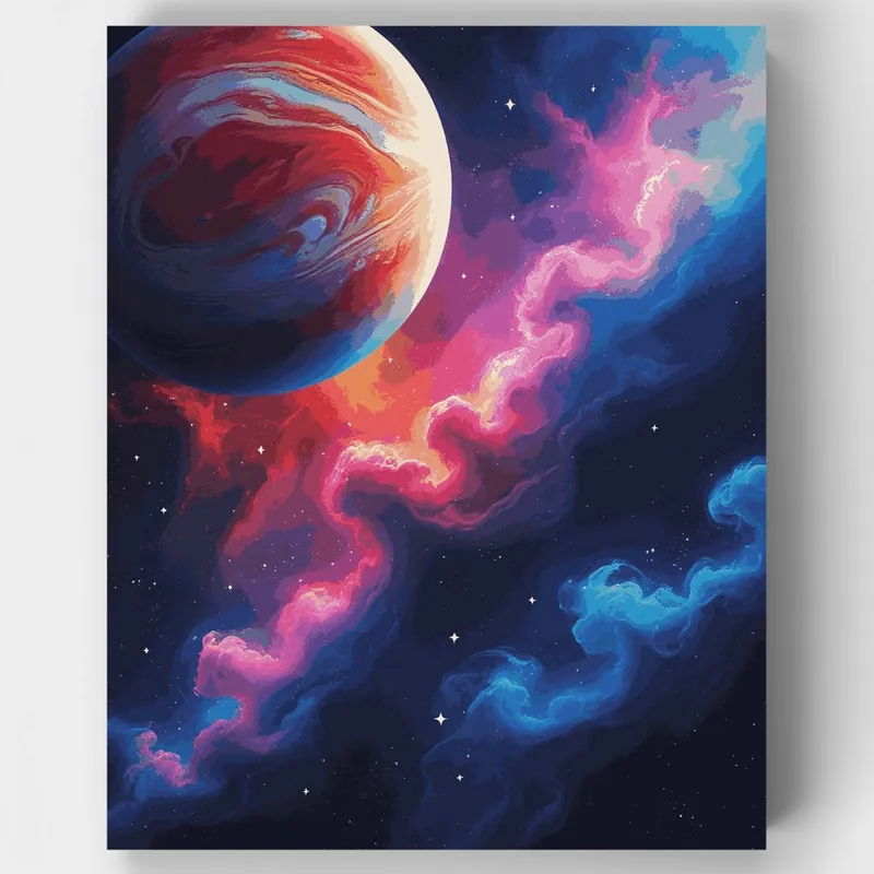 Directo De Fábrica Gigante Gaseoso Cósmico - Kit de pintar por números - Lienzo Enrollado / 24 Colores