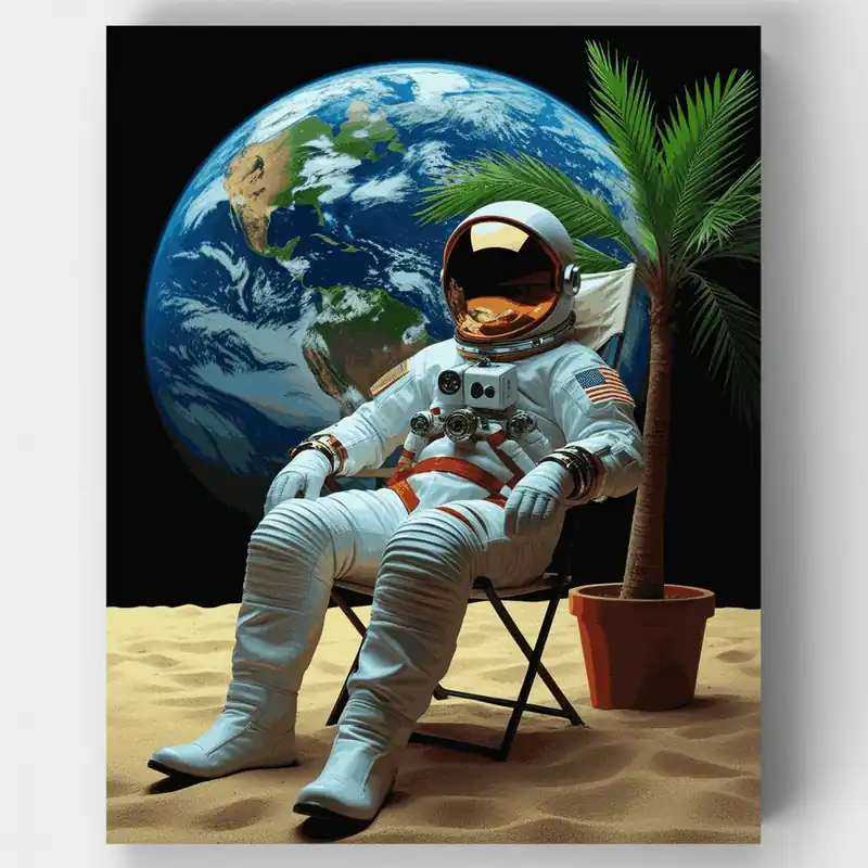 Vacaciones Espaciales - Kit de pintar por números - Lienzo Enrollado / 24 Colores Oferta Especial