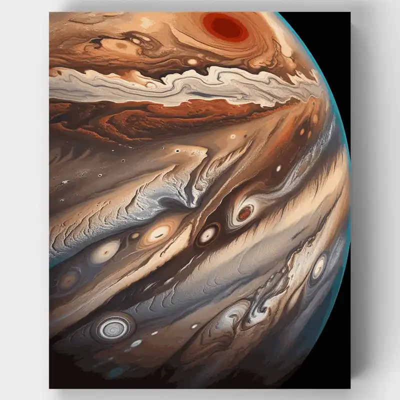 Edición Limitada Las Nubes Arremolinadas de Júpiter - Kit de pintar por números - Lienzo Enrollado / 24 Colores