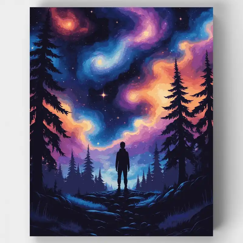 Envío Exprés Observador Cósmico - Kit de pintar por números - Lienzo Enrollado / 24 Colores