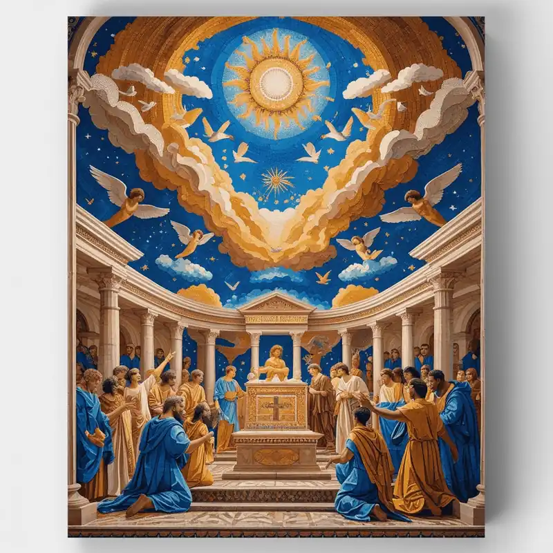 Asamblea Divina - Kit de pintar por números - Lienzo Enrollado / 24 Colores Lujoso