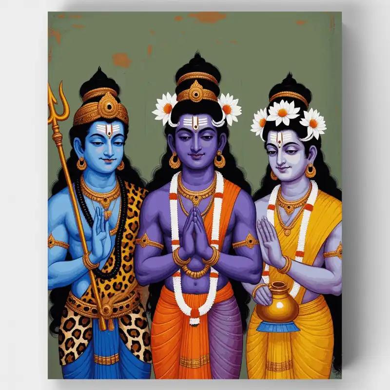 Trinidad Hindú - Kit de pintar por números - Lienzo Enrollado / 24 Colores Envío Exprés