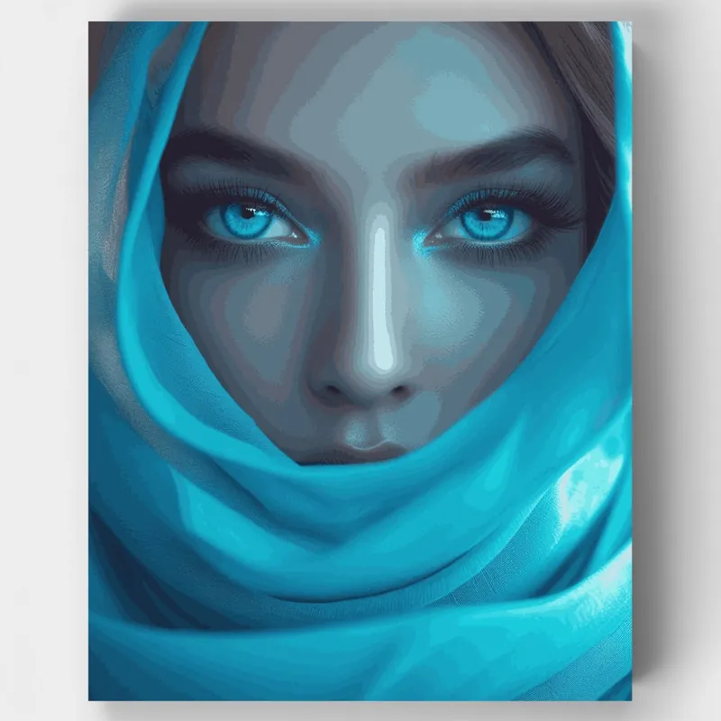 Disponible Ahora Mirada Turquesa - Kit de pintar por números - Lienzo Enrollado / 24 Colores