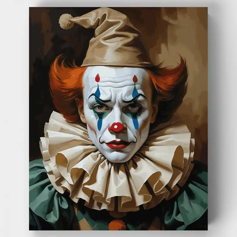 Última Oportunidad Payaso Inquietante - Kit de pintar por números - Lienzo Enrollado / 24 Colores