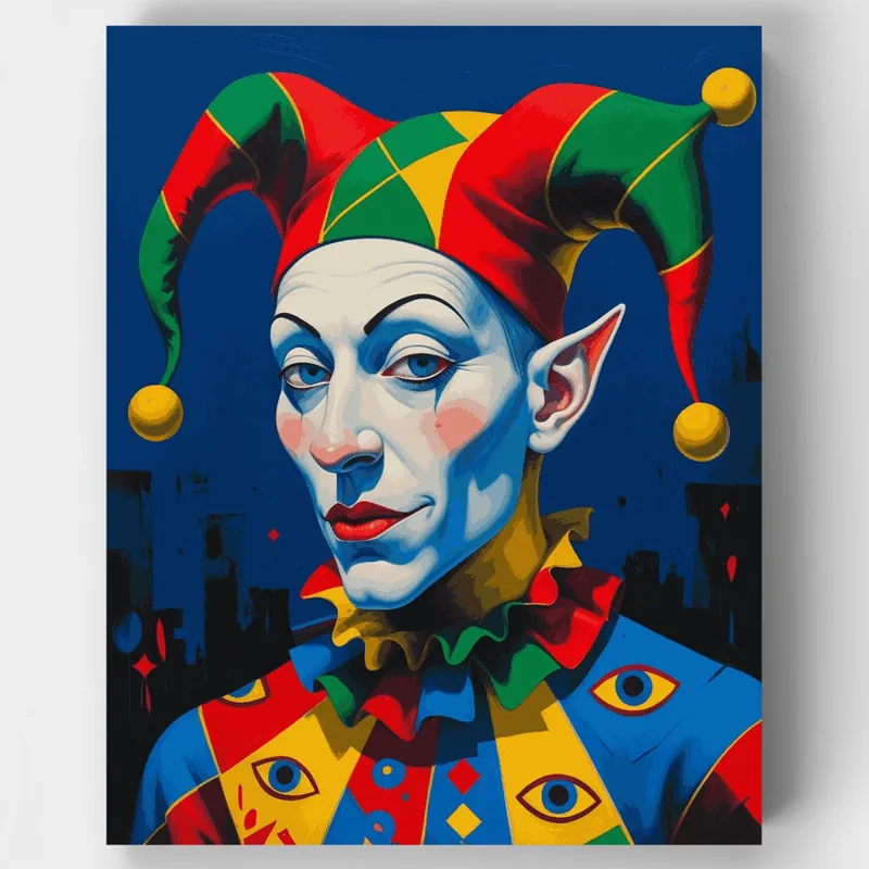 Bufón Colorido - Kit de pintar por números - Lienzo Enrollado / 24 Colores Precio De Oferta