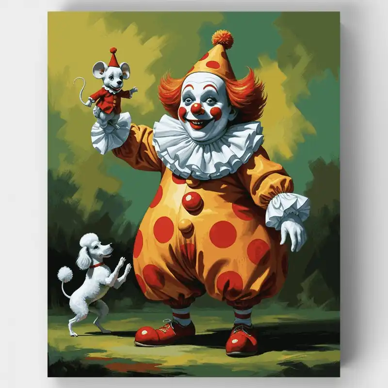 Comprar En Línea Payaso de Circo con Animales - Kit de pintar por números - Lienzo Enrollado / 24 Colores