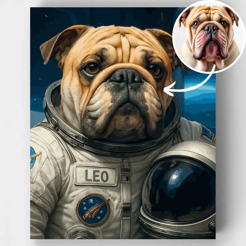 Mascota Exploradora del Espacio - Kit de pintar por números - Lienzo Enrollado / 24 Colores Garantía De Devolución De Dinero