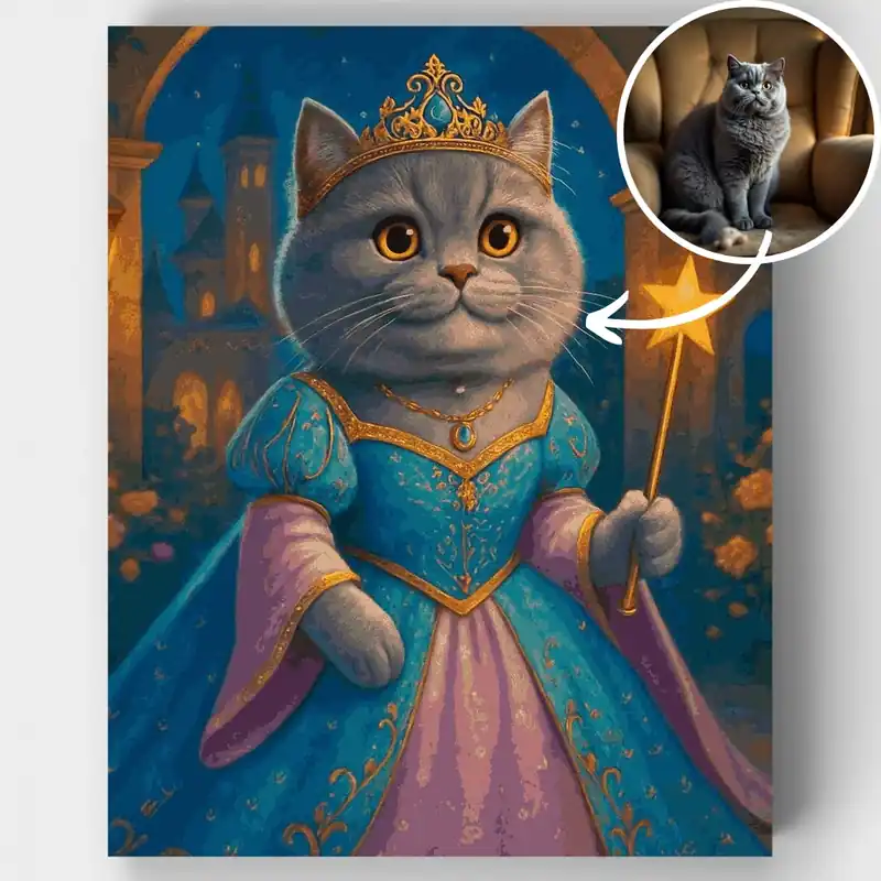 Mascota Hada Real - Kit de pintar por números - Lienzo Enrollado / 24 Colores Directo De Fábrica