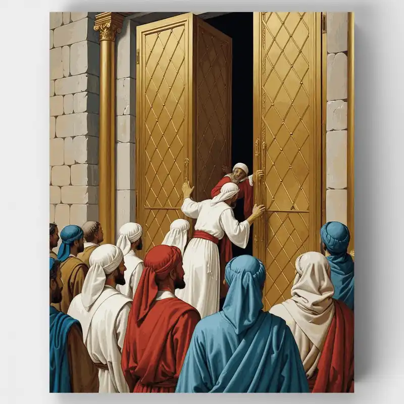 Envío Internacional Puertas del Templo - Kit de pintar por números - Lienzo Enrollado / 24 Colores