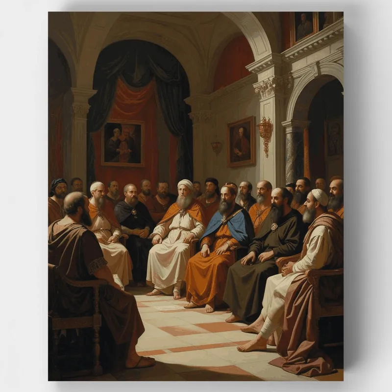 Asamblea del Consejo Otomano - Kit de pintar por números - Lienzo Enrollado / 24 Colores Ocasión Especial