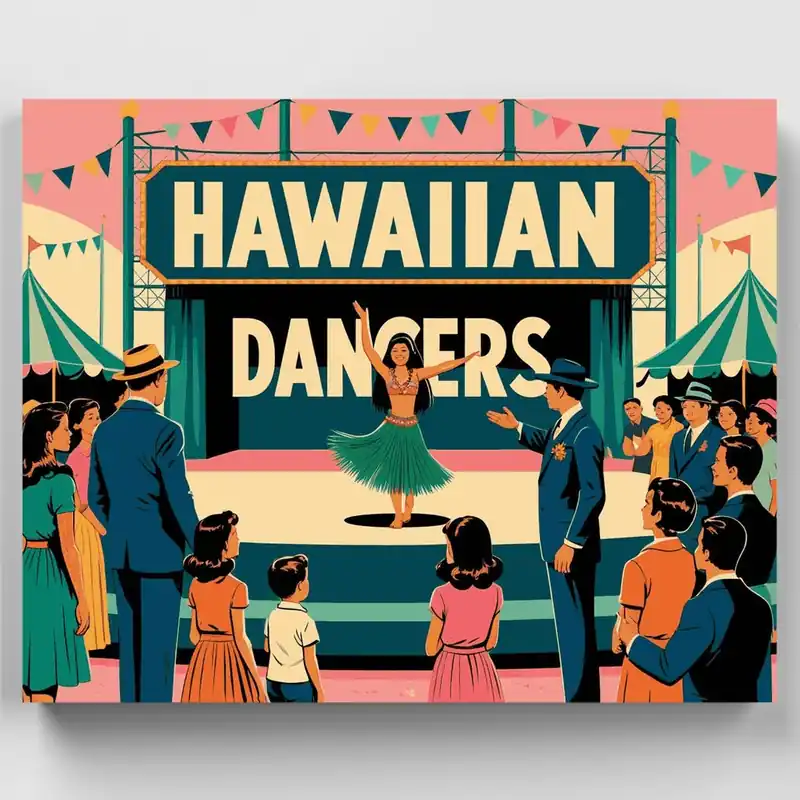 Bailarinas Hawaianas - Kit de pintar por números - Lienzo Enrollado / 24 Colores Directo De Fábrica