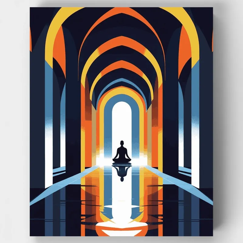 Envío Exprés Meditación en Arco Colorido - Kit de pintar por números - Lienzo Enrollado / 24 Colores