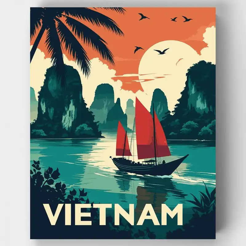 Descuento Vietnam - Kit de pintar por números - Lienzo Enrollado / 24 Colores