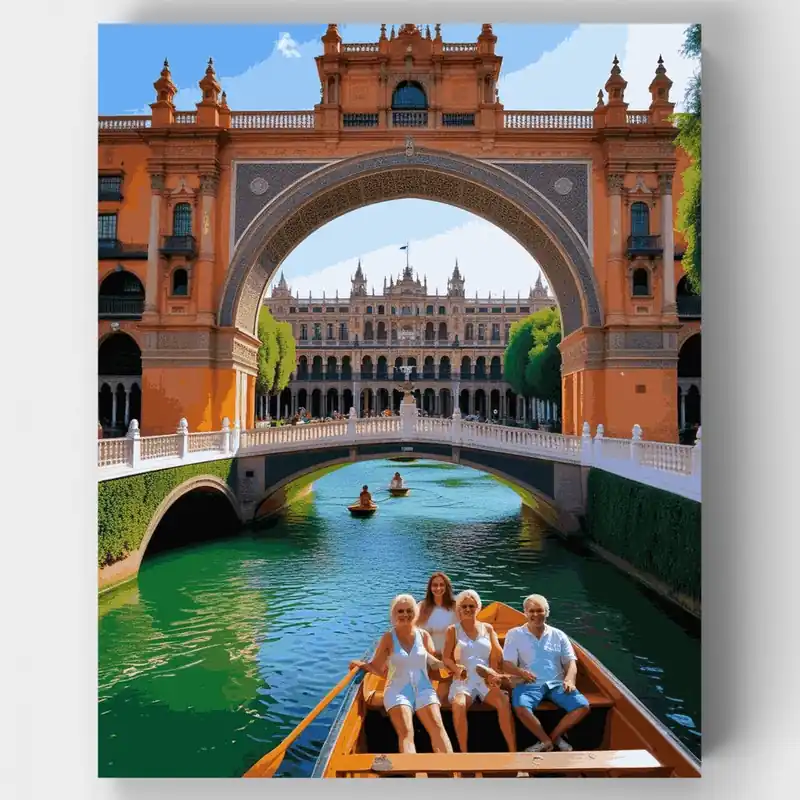 Plaza de España Sevilla - Kit de pintar por números - Lienzo Enrollado / 24 Colores Comprar En Línea