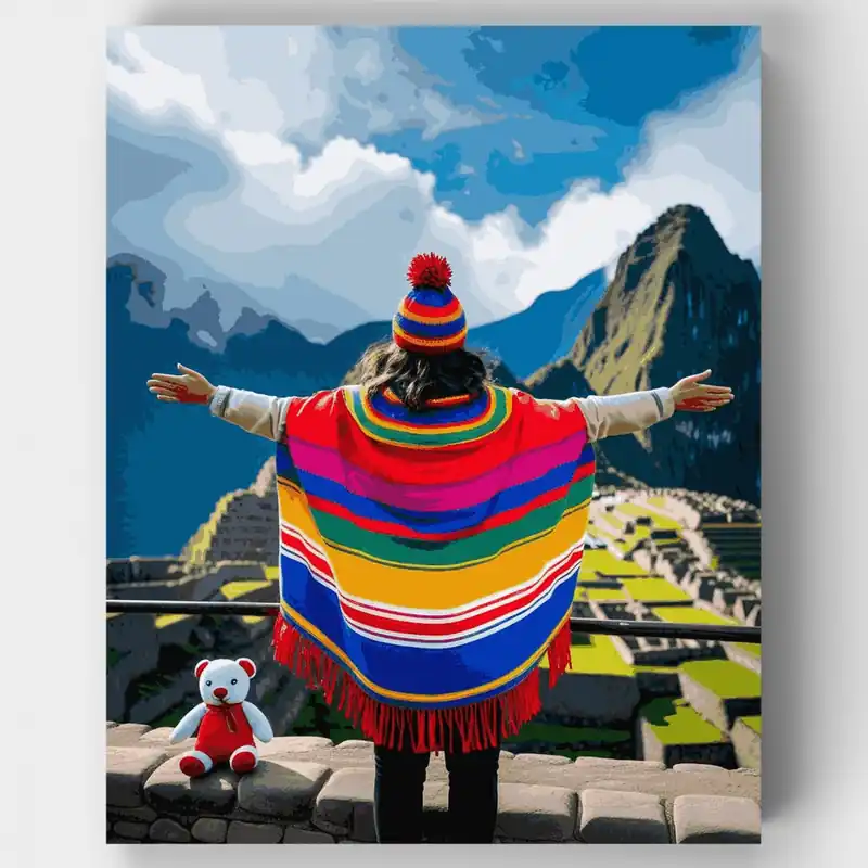 Garantía De Devolución De Dinero Aventura de Machu Picchu - Kit de pintar por números - Lienzo Enrollado / 24 Colores