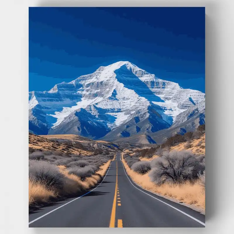 Máxima Calidad Aventura en Carretera de Montaña - Kit de pintar por números - Lienzo Enrollado / 24 Colores