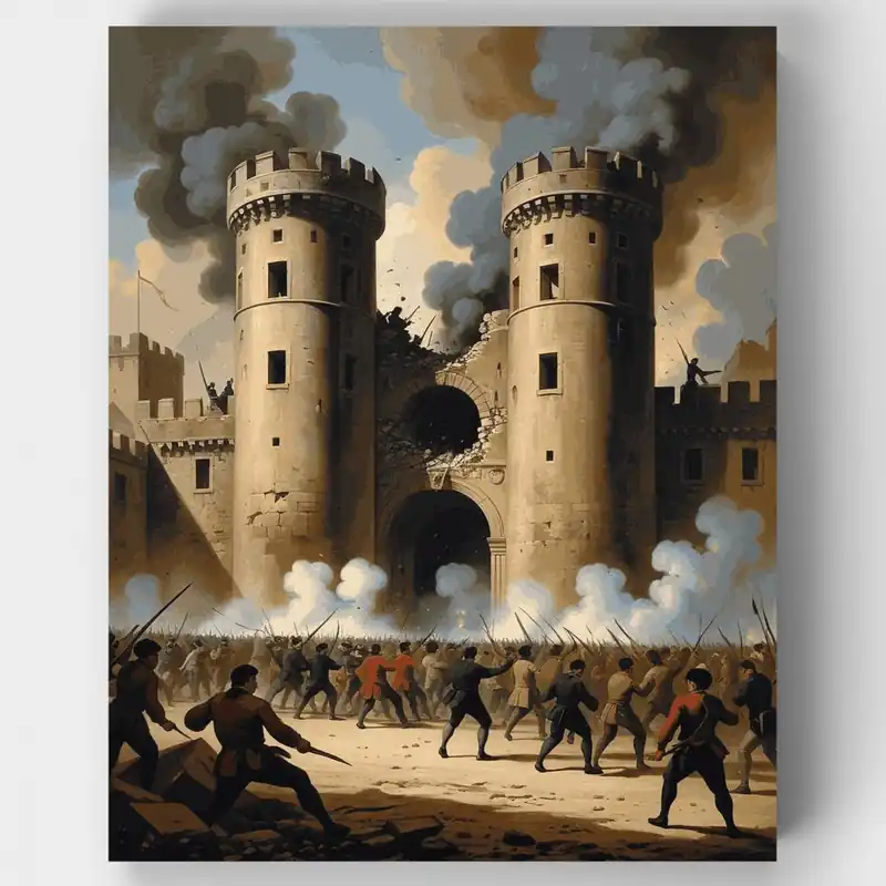 Asalto a la Bastilla - Kit de pintar por números - Lienzo Enrollado / 24 Colores Súper Precio