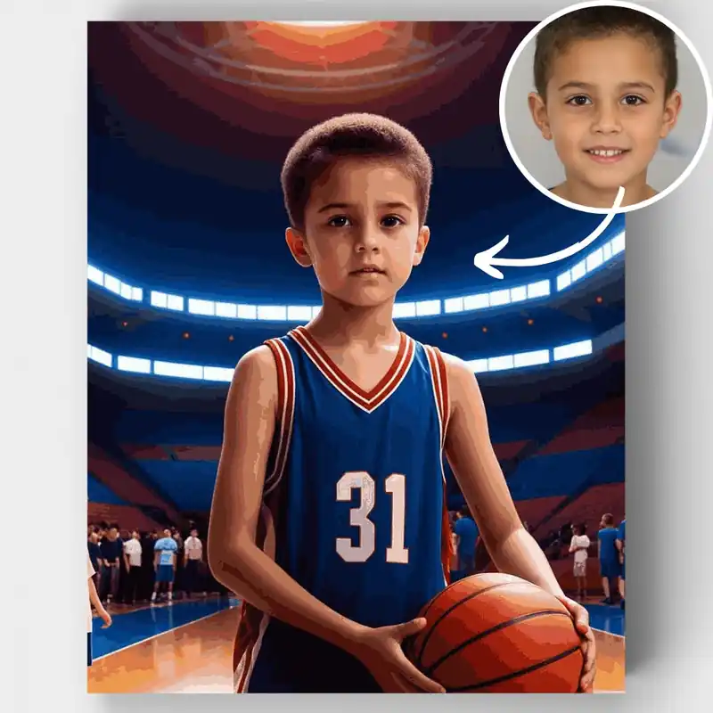 Futura Estrella del Baloncesto - Kit de pintar por números - Lienzo Enrollado / 24 Colores Barato