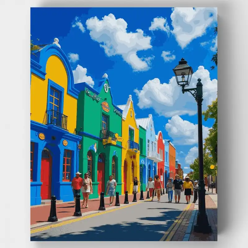 Última Versión Colorful Mexican Street - Kit de pintar por números - Lienzo Enrollado / 24 Colores
