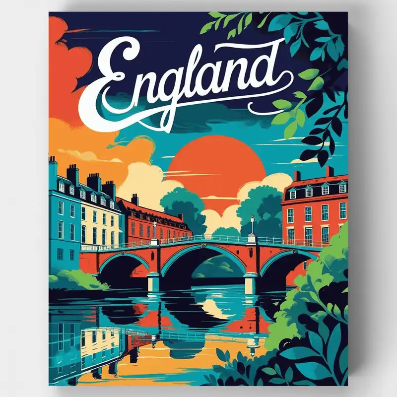Inglaterra - Kit de pintar por números - Lienzo Enrollado / 24 Colores Ocasión Especial