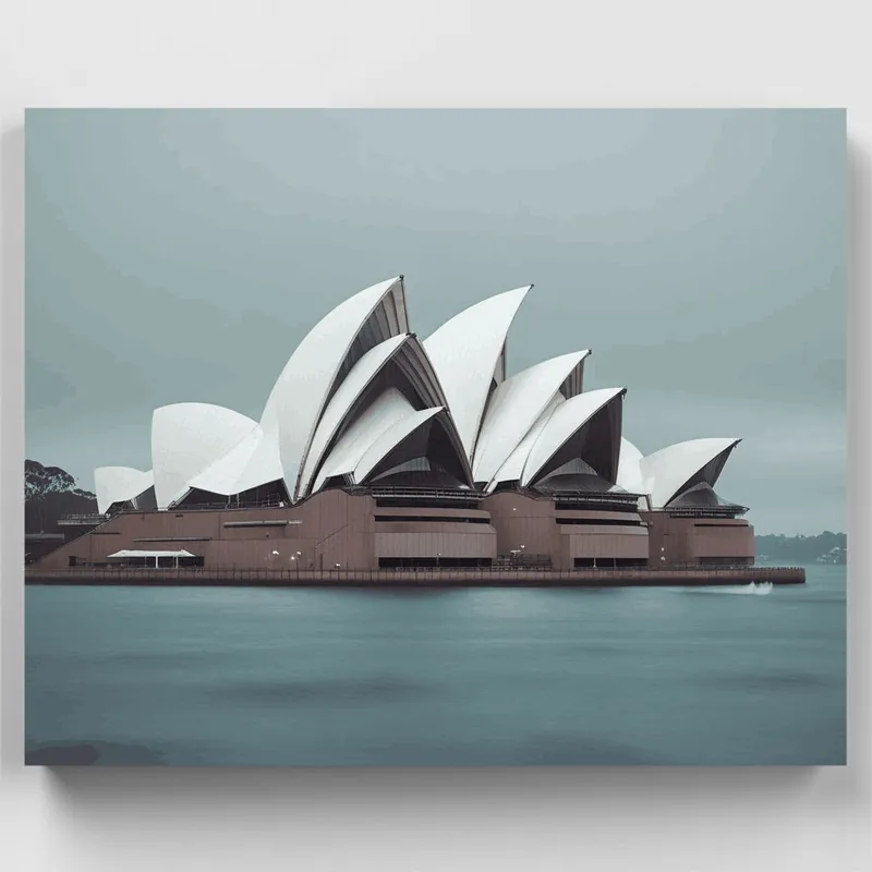 Rebajas Casa de la Ópera de Sídney - Kit de pintar por números - Lienzo Enrollado / 24 Colores