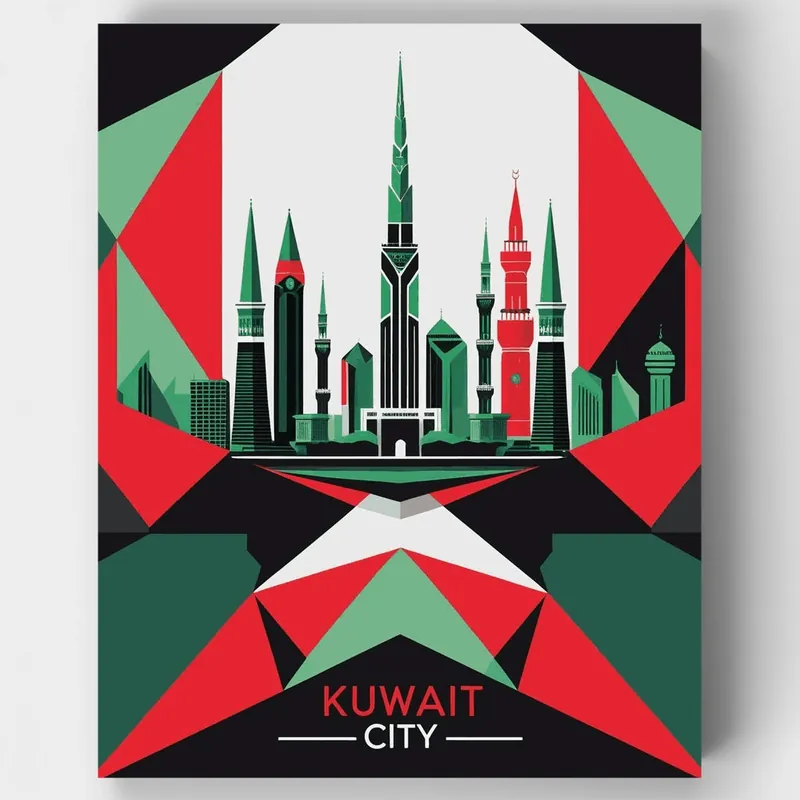Compra Hoy Ciudad de Kuwait - Kit de pintar por números - Lienzo Enrollado / 24 Colores