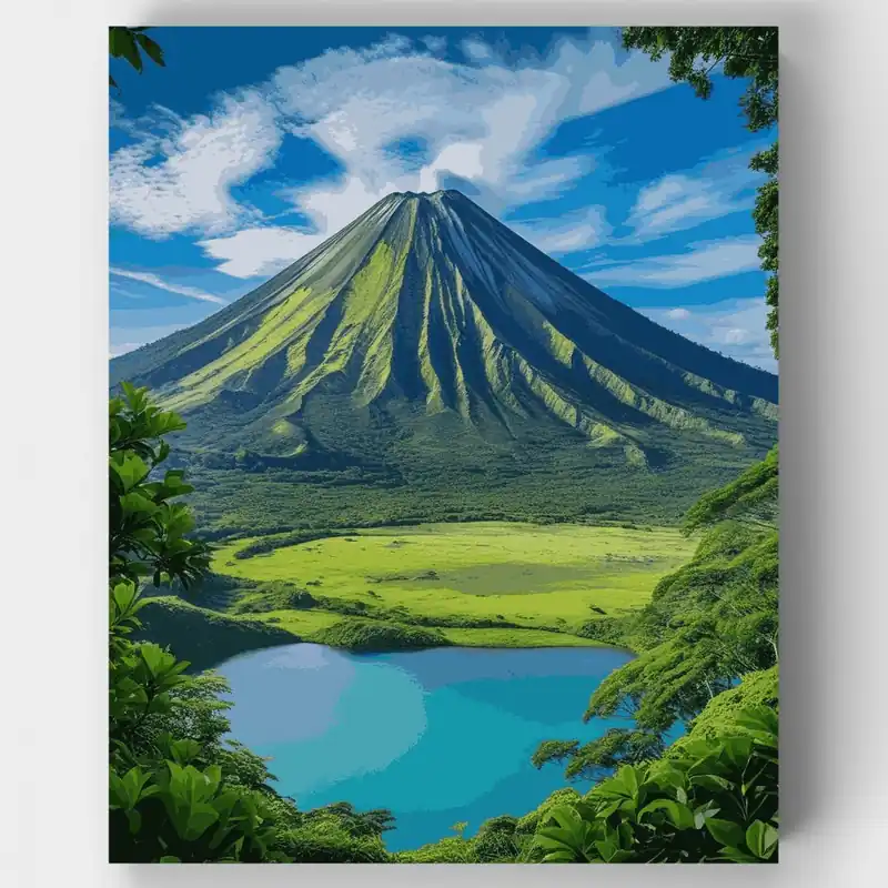 Favorito De Clientes Paraíso Volcánico - Kit de pintar por números - Lienzo Enrollado / 24 Colores