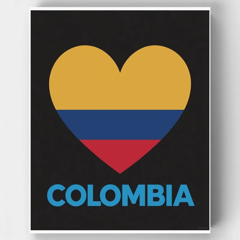 Colombia Corazón Bandera - Kit de pintar por números - Lienzo Enrollado / 24 Colores Bestseller