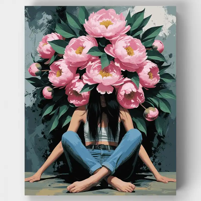 Garantía Incluida Retrato de Sueños Florecientes - Kit de pintar por números - Lienzo Enrollado / 24 Colores