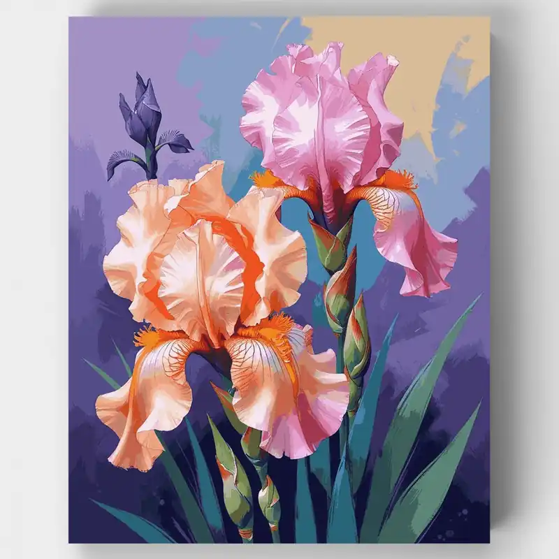 Comprar En Línea Jardín de Iris Vibrante - Kit de pintar por números - Lienzo Enrollado / 24 Colores