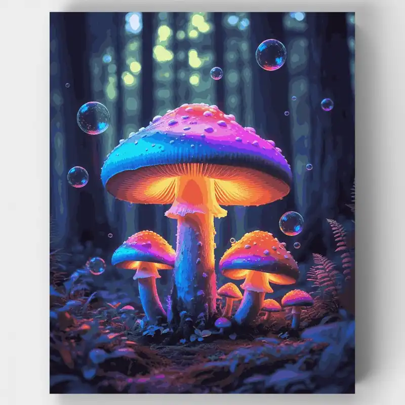 Exclusivo Setas Brillantes Encantadas - Kit de pintar por números - Lienzo Enrollado / 24 Colores