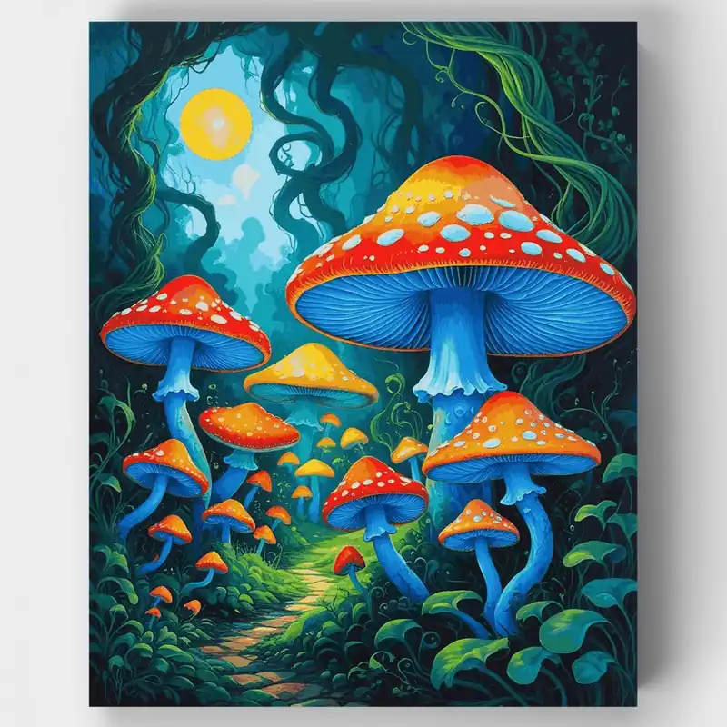 Setas del Bosque Encantado - Kit de pintar por números - Lienzo Enrollado / 24 Colores Edición Limitada