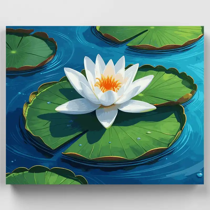 Serenidad del Nenúfar - Kit de pintar por números - Lienzo Enrollado / 24 Colores Compra Ahora
