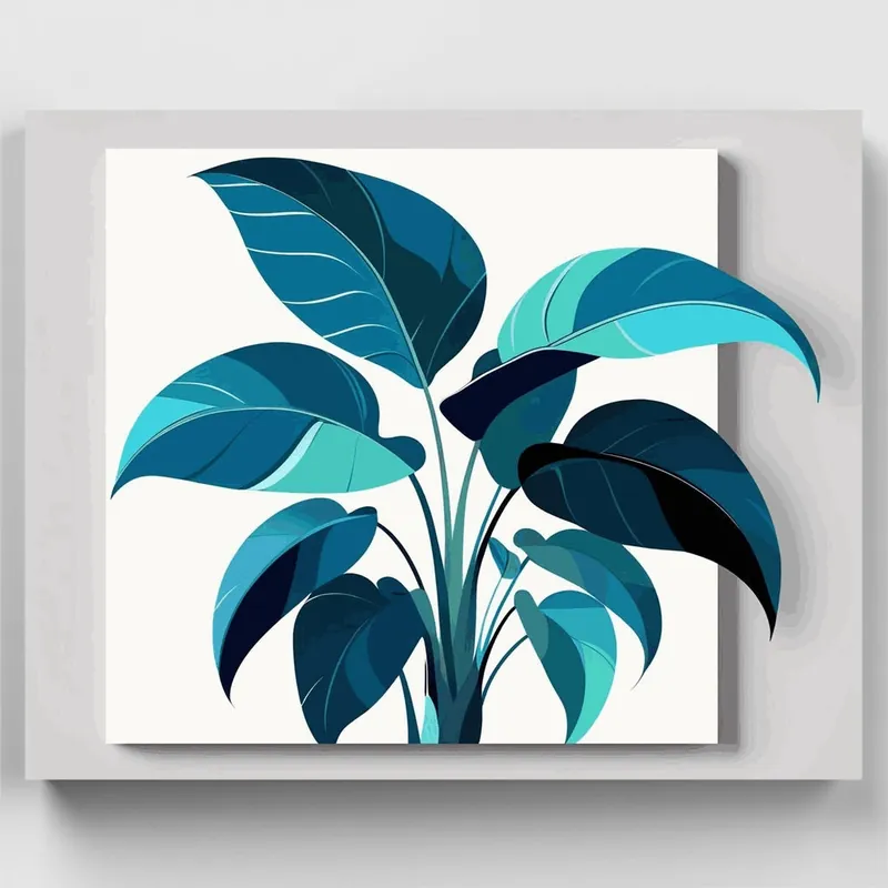 Devolución Gratuita Hojas de Plantas Tropicales - Kit de pintar por números - Lienzo Enrollado / 24 Colores