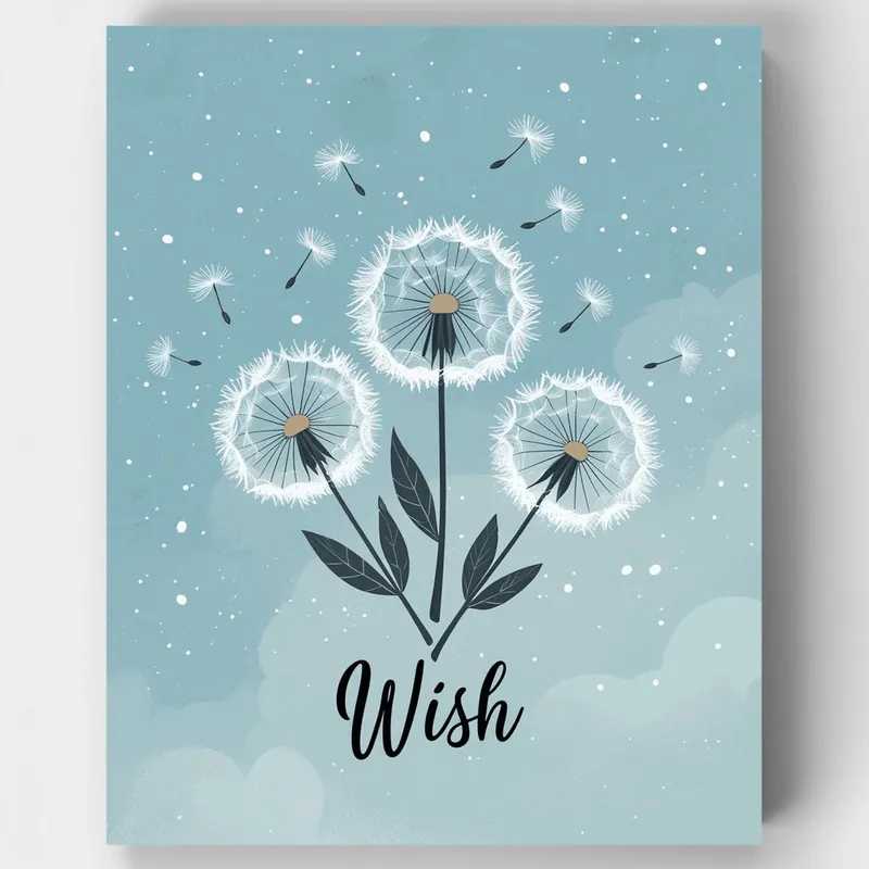 Deseo de Diente de León - Kit de pintar por números - Lienzo Enrollado / 24 Colores Oferta