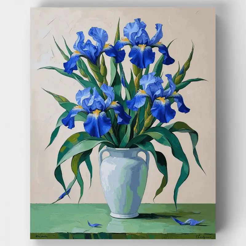 Ramo de Iris Azul - Kit de pintar por números - Lienzo Enrollado / 24 Colores Máxima Calidad