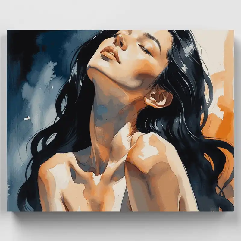 Retrato de Mujer Sensual - Kit de pintar por números - Lienzo Enrollado / 24 Colores Edición Limitada