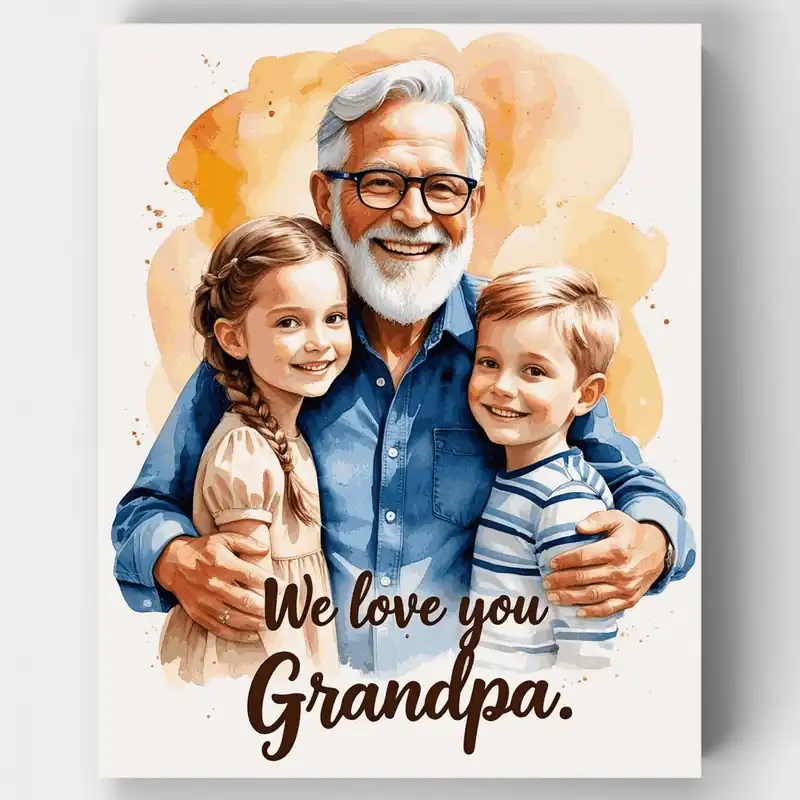 Te Amamos Abuelo - Kit de pintar por números - Lienzo Enrollado / 24 Colores Ordena Ya