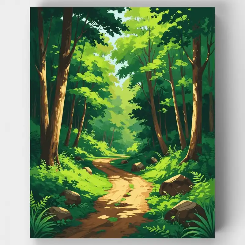 Sendero del Bosque Encantado - Kit de pintar por números - Lienzo Enrollado / 24 Colores Comprar En Línea