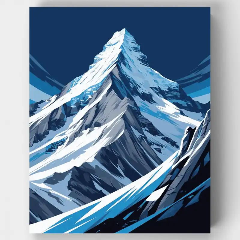 Barato Majestica Cima de Montaña con Nieve - Kit de pintar por números - Lienzo Enrollado / 24 Colores