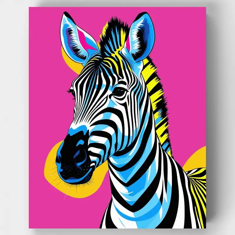 Kit de pintar por números de Cebra Arte Pop Psicodélico - Lienzo Enrollado / 24 Colores Mayoreo
