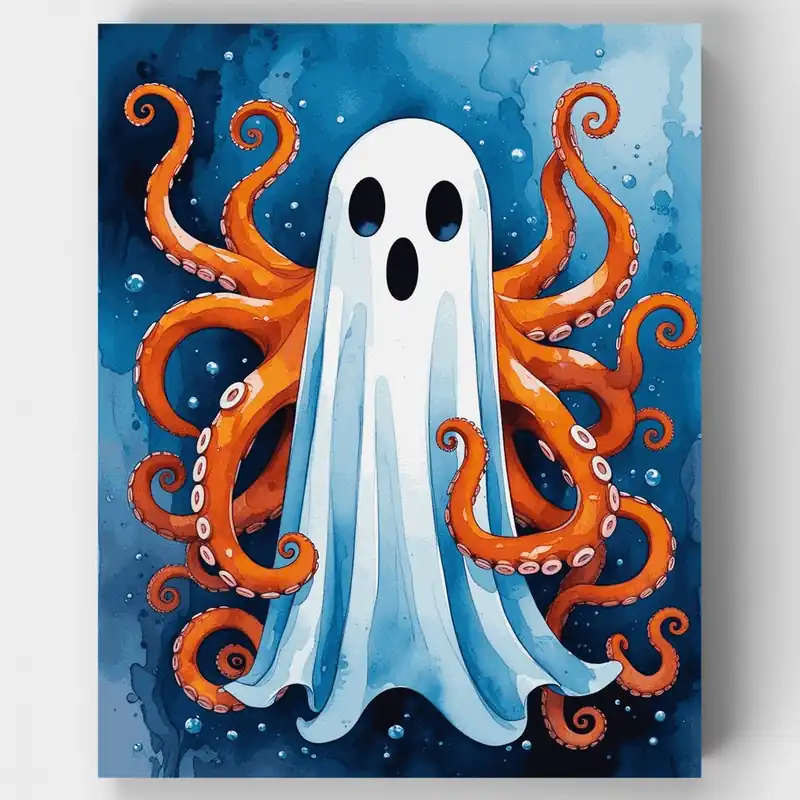 Pulpo Fantasma - Kit de pintar por números - Lienzo Enrollado / 24 Colores Directo De Fábrica
